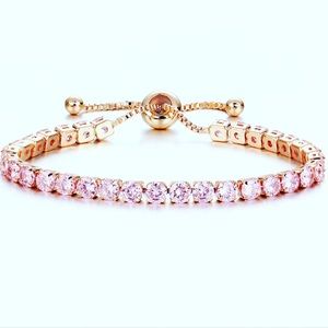 Beautiful Rose Gold with Pink Zirconia Bracelet